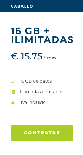 Tarifa móvil Caballo de Mangatel con 16 GB y llamadas ilimitadas por 15,75 €